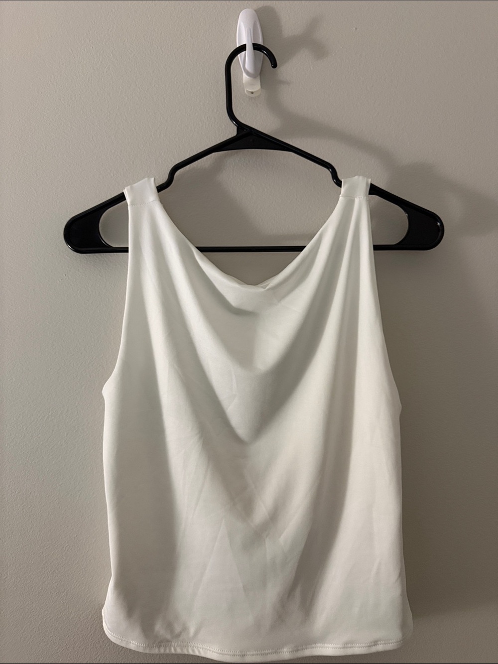 gaze White Cowl-Neck Camisole Tank